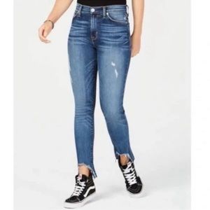 Hudson Barbara High Waist Ankle Raw Hem Jeans Size 25